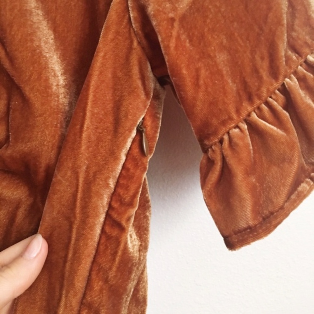 Madewell Velvet Daylight Top Vintage Gold Sz 2 NWT - Picture 3 of 6